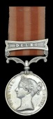 Indian Mutiny 1857-59, 1 clasp, Delhi (Gunr. Walter Harte, 3rd Bn. Bengal Art.) contact marks, therefore nearly very...