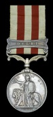 Indian Mutiny 1857-59, 1 clasp, Delhi (Sepoy Bheem Sing Kumaon Battn.) officially engraved naming, contact marks,...