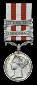 Indian Mutiny 1857-59, 2 clasps, Delhi, Lucknow (Benjn. Wallis, 9th Lancers) light contact marks, therefore very...