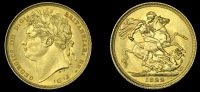 George IV (1820-1830), BRITISH COINS, George IV (1820-1830), Sovereign, 1822 (M 6; S 3800). About as...
