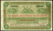 WORLD BANKNOTES, The National Bank of South Africa Ltd, Five Pounds, 4 July 1913, Cape Town, N/5 009306 (Hern 121;...
