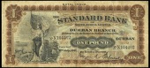 WORLD BANKNOTES, The Standard Bank of South Africa Ltd, One Pound, 2 July 1917, Durban, N 104402 (Hern 405; Pick...