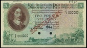 WORLD BANKNOTES, Reserve Bank, Five Pounds, 1 November 1948, C/1 000000, stamped specimen, numbers and date in top...