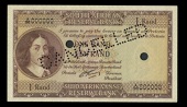 WORLD BANKNOTES, Reserve Bank, One Rand, 1962-6, A/98 000000, perforated cancelled, two punch-holes, signature of G....