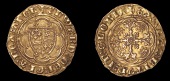 Edward III (1327-1377), BRITISH COINS, Edward III (1327-1377), Treaty period, Quarter-Noble, London, mm. cross...
