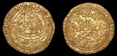 Henry V (1413-1422), BRITISH COINS, Henry V (1413-1422), Noble, class C, mm. pierced cross on rev. only, mullet by...