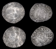 Edward VI (1547-1553), BRITISH COINS, Edward VI (1547-1553), Third period, 3 oz issue, Pennies (2), London, mm....