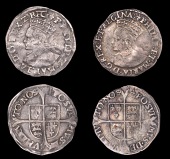 Philip and Mary (1554-1558), BRITISH COINS, Philip and Mary (1554-1558), Groats (2), both mm. lis, 1.92g/3h,...