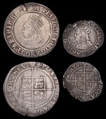 Elizabeth I (1558-1603), BRITISH COINS, Elizabeth I (1558-1603), Second issue, Shilling, mm. cross-crosslet, bust...