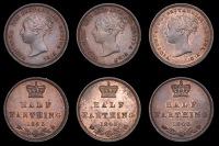 British Coins, WORLD COINS, British Coins, Victoria, Half-Farthings (3), all 1843 (BMC 1593; S 3951) [3]. Better...
