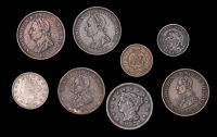 World Coins, WORLD COINS, World Coins, USA, Washington Cents (4), 1783 (3) and undated; together with other US coins...