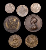 British Medals, WORLD COINS, British Medals, British Victories, 1759, a brass medal on a thick flan, unsigned, 44mm...