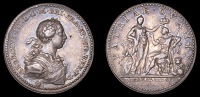 British Medals, WORLD COINS, British Medals, George III, Coronation, 1761, a silver medal by L. Natter,  laureate...
