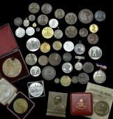 British Medals, WORLD COINS, British Medals, George V, Coronation, 1911, bronze medals (3), by B. Mackennal (2),...