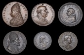 World Medals, WORLD COINS, World Medals, ITALY, Clement V, a bronze medal signed S.V., 40mm; Nicholas V, 1447, a...