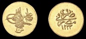 Ottoman Empire, WORLD COINS, Ottoman Empire, Mahmud II, gold 10 Qirsh, Misr, 1223h, year 29, 0.86g/12h (OC...
