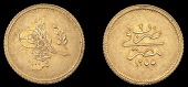 Ottoman Empire, WORLD COINS, Ottoman Empire, Abdul Mejid, 100 Qirsh, Misr, 1255h, year 2, 8.53g/12h (Pere 881). Very...