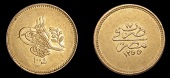 Ottoman Empire, WORLD COINS, Ottoman Empire, Abdul Mejid, 100 Qirsh, Misr, 1255h, year 17, 8.43g/12h (Pere 881)....