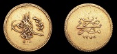 Ottoman Empire, WORLD COINS, Ottoman Empire, Abdul Mejid, 50 Qirsh, Misr, 1255h, year 1, 4.24g/1h (Pere 882). Very...