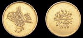 Ottoman Empire, WORLD COINS, Ottoman Empire, Abdul Aziz, 100 Qirsh, Misr, 1277h, year 6, 8.43g/12h (Pere 921). Very...