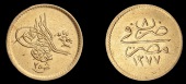 Ottoman Empire, WORLD COINS, Ottoman Empire, Abdul Aziz, 25 Qirsh, Misr, 1277h, year 8, 2.11g/12h (Pere 923). Good...