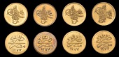 Ottoman Empire, WORLD COINS, Ottoman Empire, Abdul Aziz, gold 10 Qirsh (4), Misr, 1277h, years 10 (2), 11, 12 (KM....