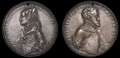 British Historical Medals, Mary and Philip II, 1555, a cast bronze medal by J.N. de Trezzo, half-length and...