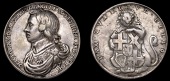 British Historical Medals, Oliver Cromwell, Lord Protector, 1653, a cast silver medal by T. Simon, armoured and...