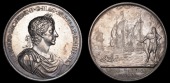 British Historical Medals, Naval Reward, 1665, a silver medal by J. Roettiers, laureate bust of Charles II right,...