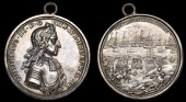 British Historical Medals, Landing of William of Orange at Torbay, 1688, a cast silver medal by G. Bower, armoured...
