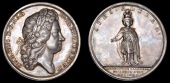 British Historical Medals, Order of the Bath Revived, 1725, a silver medal by J. Croker, laureate bust of George I...