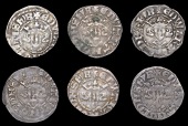 Edward I-II (1272-1327), Class 11a2 (6), dies Cc1, 1.28g/12h, dies Dd1, 1.35g/10h, dies Ff2, 1.35g/11h, dies Ff3,...