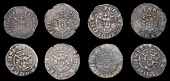 Edward I-II (1272-1327), Class 15a1 (2), dies Bb1, 1.43g/9h, dies Cc1, 1.46g/11h; class 15bx, dies Aa1, 1.39g/9h;...