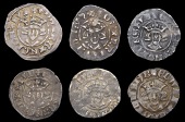 Edward I-II (1272-1327), Class 15b (5), dies Dc2, 1.41g/9h, dies Gg1, 1.43g/4h, dies Ll4, 1.42g/3h, dies Mm2,...