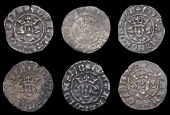 Edward I-II (1272-1327), Class 15b (4), dies Ll4, 1.34g/3h, dies Mm1, 1.39g/8h, dies Mm2, 1.35g/11h, dies Nn1,...