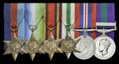 Six: Gunner D. W. Evans, Royal Artillery 

1939-45 Star; Atlantic Star; Burma Star; Africa Star; War Medal...