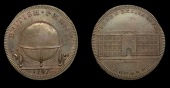 18th Century Tokens, LONDON, Holborn, Skidmore’s Globe series, Penny, New Excise Office, rev. globe, edge i...