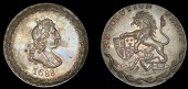 18th Century Tokens, LONDON, Skidmore’s Penny for the Centenary of the Revolution, bust of William III within...