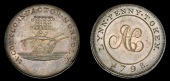 18th Century Tokens, NORFOLK, King’s Lynn, A. Cook, Skidmore’s Penny, 1798, plough and harrow, rev. cypher, edge...