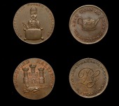 18th Century Tokens, SURREY, Croydon, Daniel Garraway, Halfpenny, 1797, 7.23g/11h (DH 7); Guildford, Prattent’s...