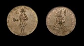 18th Century Tokens, SURREY, Lambeth, Prattent’s Halfpenny, [17]96, from the same obv. die as previous, rev. man...