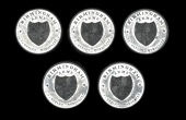 18th Century Tokens, WARWICKSHIRE, Birmingham, Ottley’s Churches and Chapels, Halfpence (5), in white metal, all...