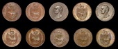 18th Century Tokens, WARWICKSHIRE, Coventry, Kempson’s Buildings, Halfpence (10), Bablake Hospital, 13.25g/6h (DH...