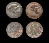 18th Century Tokens, Co CORK, Cork, Prattent’s Halfpence, 1794 (2), 8.76g/6h (DH 1), 9.30g/6h (DH 2) [2]. First...