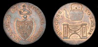 18th Century Tokens, SUFFOLK, Beccles, issuer uncertain, Lutwyche’s Halfpenny, 1795, 11.18g/6h (DH 16); Blything,...