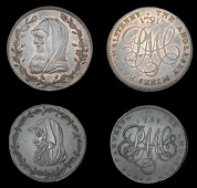 18th Century Tokens, ANGLESEY, Amlwch, Skidmore’s Farthing, 1788, 4.50g/6h (DH 452); Westwood’s Farthing, 1791,...