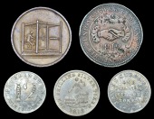 19th Century Tokens, YORKSHIRE, Barnsley, Jackson & Lister, Penny, 22.19g/12h (W 12); Bradford, James Laycock,...