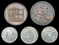 19th Century Tokens, YORKSHIRE, Barnsley, Jackson & Lister, Penny, 22.19g/12h (W 12); Bradford, James Laycock,...