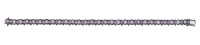 A pink sapphire and diamond bracelet, the articulated link bracelet composed of claw set oval-cut pink sapphires...