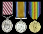 An interesting and scarce 1919 ‘Pioneering Flight’ A.F.M. group of three awarded to Corporal G. E. West, Royal...